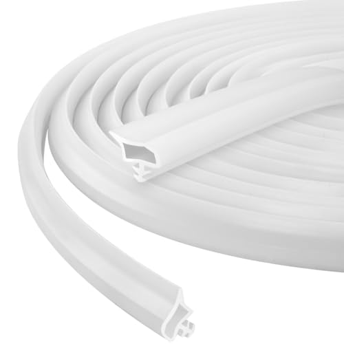 vsshe 15m Türdichtung, Türrahmen Dichtung für Schallschutz, Schalldämmung Türgummi, Zimmertürdichtung Weißer Holzrahmen, Zugluftstopper, für Feuchtigkeitsschutz, Schalldämmung und Stoßschutz