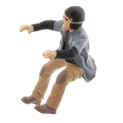 Vaveren 1/64 Scale Miniature Motorcycle Car Figures Character Figurine Men Doll Building Layout, Gray, 2.9Cm #TOP1