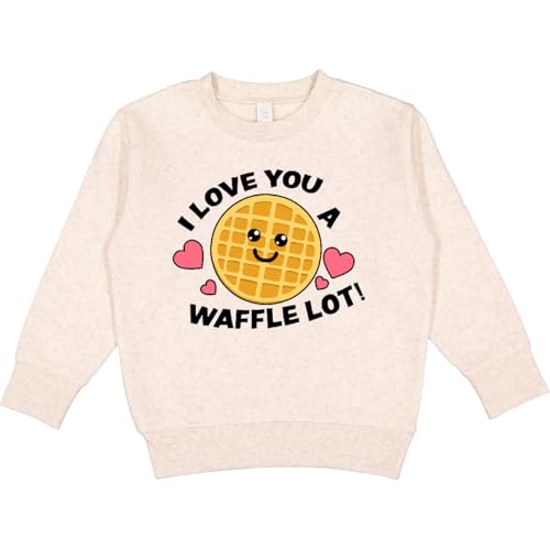 inktastic I Love You a Waffle Lot with Cute Happy Waffle Toddler Sweatshirt 2T Natural Heather 337af