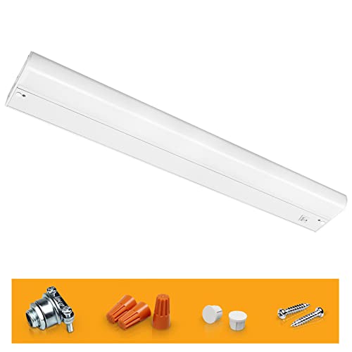 Hizashi 2 Pack 24inch LED Under Cabinet Lights Hardwired Only, 12W 850lm Direct Wire Under Cabinet Lighting, Dimmable, CRI＞90, ETL & Energy Star Certificated, Warm White 3000K, Warm White 30