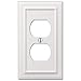 Amerelle 94DW Continental Wallplate, 1 Duplex Outlet, Cast Metal, White, 1-Pack, Double Toggle