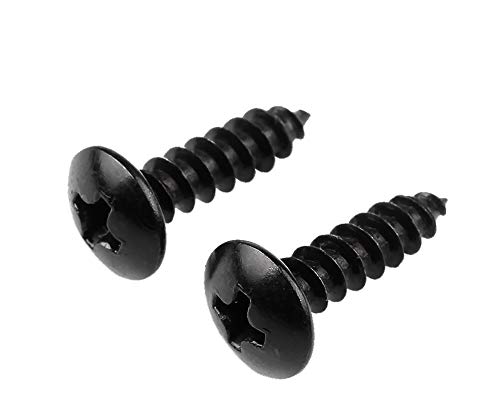 #8 Self-Tapping Screw, Wood Screw, Cross recessed pan Head, Widened Head, Carbon Steel Material, Black Oxide of Surface, Increase Hardness?Length from 1/2in to 1-9/16in. (#8x1/2in?100pcs)