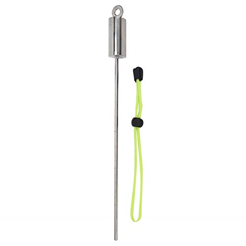 Deror Acier Inoxydable 30cm Plongée Homard Bâton Pointeur sous-Marin Shaker Bruit avec Échelle Dragonne(Vert)