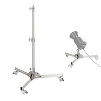 Neewer Heavy Duty Light Stand with Casters, Max Height 3.2ft/98cm, Stainless Steel Foldable Adjustable Tripod Stand, Photography Light Stand for Speedlight Softbox Monolight, Max Load 22lb, ST98SS