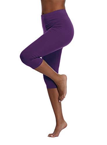 Image of Kotii Women's Lightweight Soft Capri Leggings Crop Leggings 3 /4 Stretch Yoga Pants
