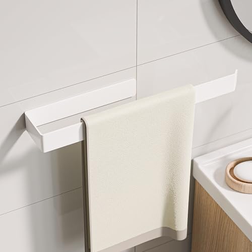 Aikzik Handtuchhalter, Handtuchhalter ohne Bohren, 304 Edelstahl Geschirrtuchhalter für Bad & Küche, Weiß