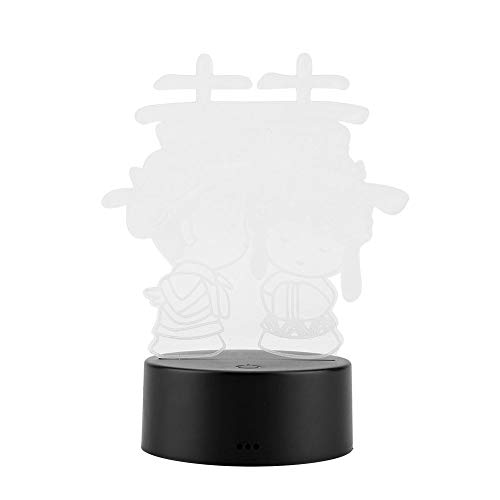 koulate 3D LED Table Light, Panneau de Plaque Acrylique Acrylique + Panneau de Commande Tactile + Câble USB + Télécommande Night Light (4#)