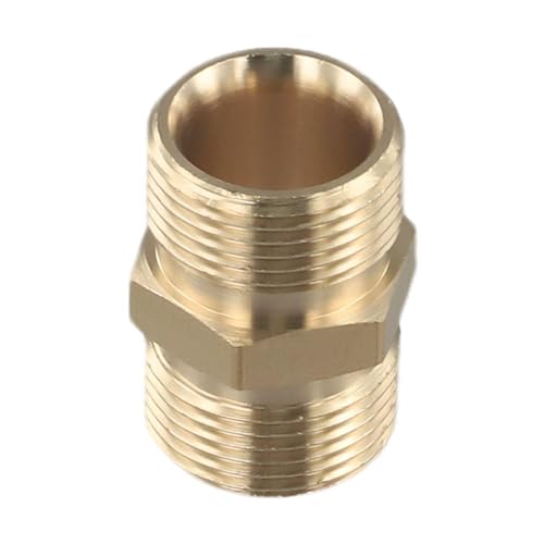 Auratrove M22 auf Stecker, Messing-Hochdruckreiniger-Schlauchauslass mit doppeltem Innenkabel-Stumpfgelenk, kompatibel mit M22 x 1,5 Schraubenzubehör und vielen Marken