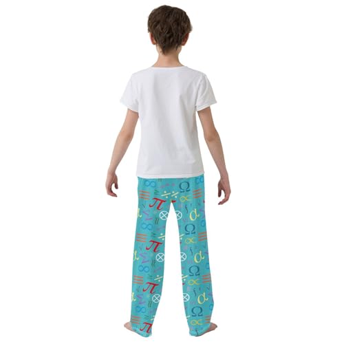 ZZXXB Mathematical Symbols Boys Long Pants Soft Trousers Elastic Waist Kids Lounge Bottoms with Pockets S-XL3