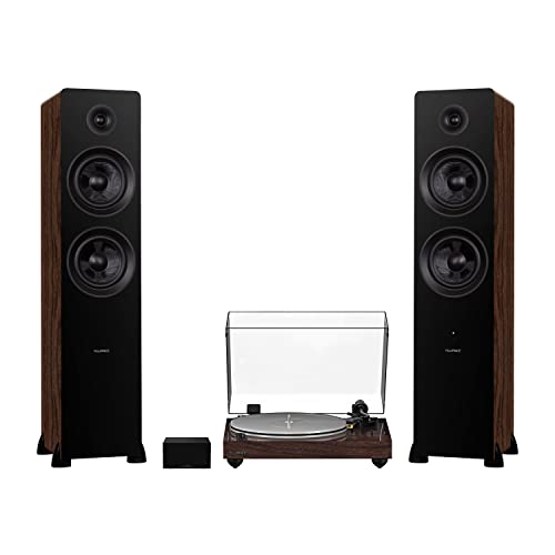 Fluance RT85N Reference High Fidelity Vinyl Turntable, PA10 Phono Preamp and Ai81 Powered Floorstanding Speakers, Nagaoka MP-110 Cartridge, 150W Class D Amplifier, Bluetooth (Natural Walnut)