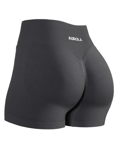 Image of AUROLA Influence Workout Shorts for Women,2.5 3.5 4.5 5.5 6.5 No Roll Up Squat Proof Scrunch Seamless Compression Gym Short
