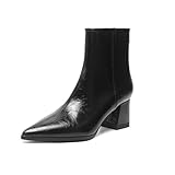 bottines bout pointu plate  SUCHETA Bottines Femme Mode Noir Bottines Courtes Bottines Imperméables Bottines Bloc Talon Confortable Travail Augmentation de la Hauteur Chaussures Bout Pointu Bottines Femme
