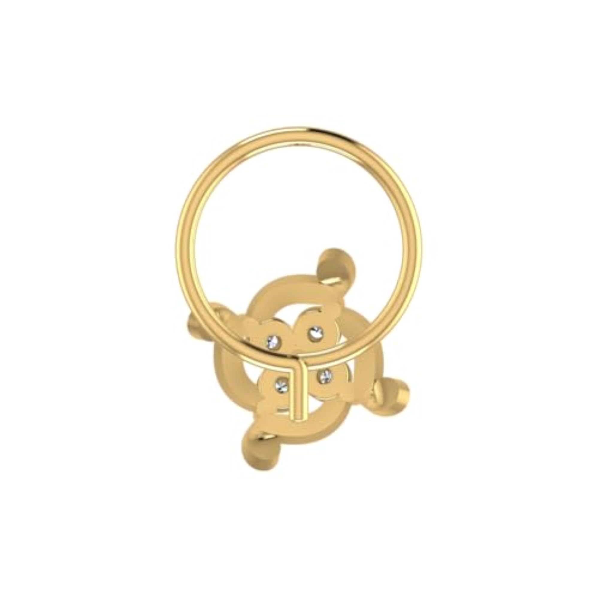 Women's 14Kt Yellow Gold Stud Nosering, Timeless