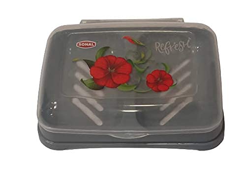 GT Gloptook Transparent Bathroom Soap Holder/Case (Grey, Pack of 2)