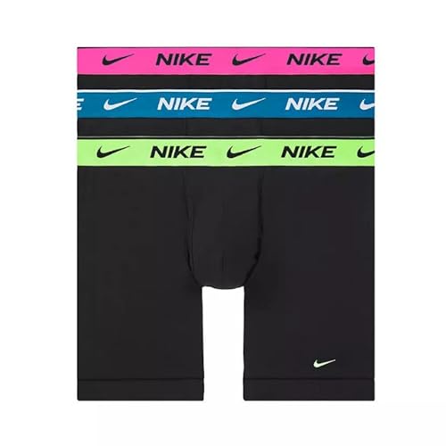 Nike Essential Cotton Stretch 3 pk Boxer Briefs, Blk Multi Lif, XL4