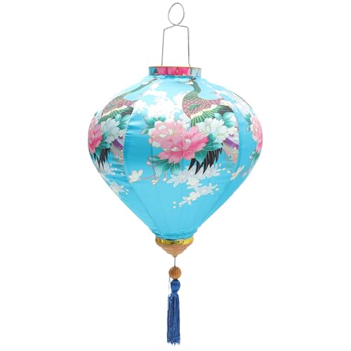 Sewroro Farol Chino Dorado 12 Pulgadas Resistente al Agua Farol Vietnamita de Seda Forma de Diamante para Decoración de Fiestas al Aire Libre Farolillo Colgante Asiático para Año y