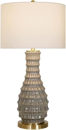 DFAEEKIYO Nordic Study Desk Lamp Ceramic Fabric Bedroom Living Hotel