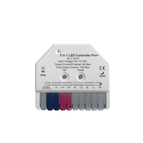 Contrôleur de bande lumineuse LED cinq-en-un RGBWCCT variateur tension 12V 24V