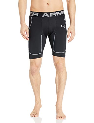 Under Armour Men's 6-Pad Football Girdle, Black (002)/Steel, Small