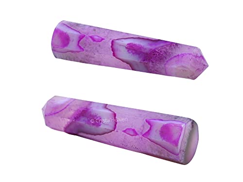 Image of Crystal Heaven Certified Pink Agate Crystal Tower Obelisk Point For Chakra, Healing And Balancing - Aaa Grade Original Certified Gemstone Agate For Reiki Meditation Yoga Spiritual (3-4 Inches)