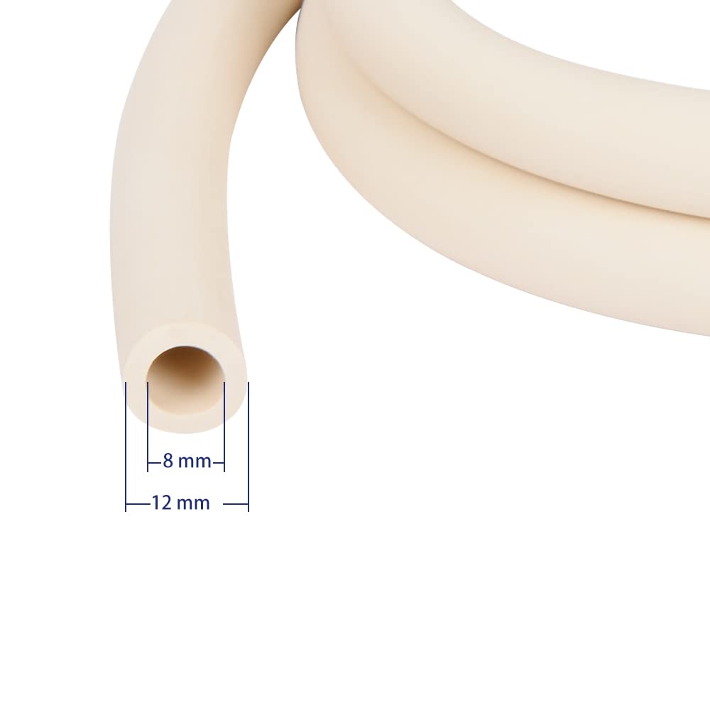 Labasics Tube en Caoutchouc Sous Vide, 12 mm x 8 mm, 1 mètre, Naturel, Adaptable sur Verrerie Labasics, Garantie 1 an