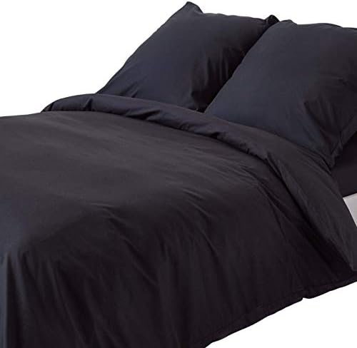 HOMESCAPES Navy Blue Pure Egyptian Cotton Duvet Cover Set Single 200 TC 400 Thread Count Equivalent Pillowcase Included Quilt Cover Bedding Set