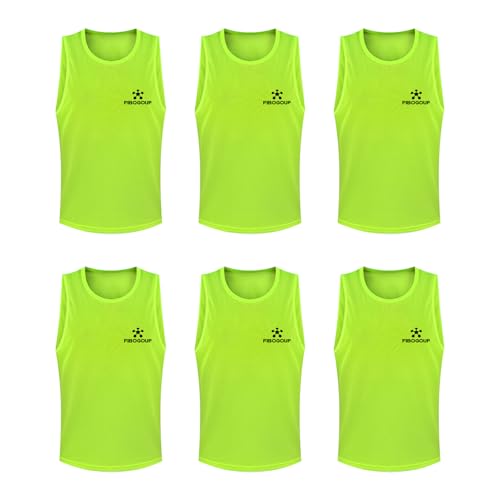FIBOGOUP Chaleco de entrenamiento de fútbol, camiseta de fútbol para niños y adultos, accesorios de entrenamiento de fútbol, chalecos para entrenamiento de equipo (verde S 6), 6verde, S