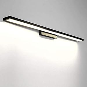 MFLASMF Moderne led-spiegelverlichting voor wastafelverlichting, zwart aluminium, voor badkamerverlichting, fotoverlichting voor wandspiegelverlichting voor badkamer, zwart/wit licht, 36 W/90 cm