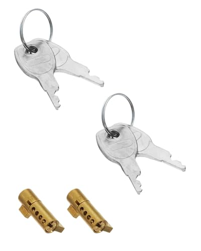 FUGLUS 2 Pièces Cadenas Remorque avec 4 Clés,Verrouillage à Fiche Antivol pour Attelage de Remorque,Compatible Earth Daxara Maypole bande-annonce 50mm