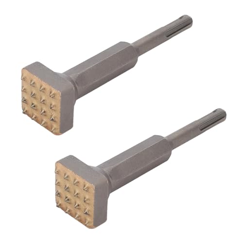 Doodlream SDS-Plus Lot de 2 burins à douille 14,3 x 3,5 cm pour structure de béton avec dents en carbure - Outil de préparation de surface pour rénovation de terrasse et de cave
