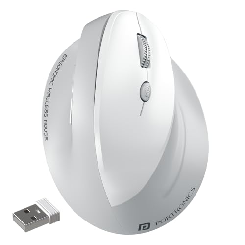 Portronics Toad Ergo 4 Vertical Wireless Bluetooth Mouse, Dual Mode(2.4GHz+BT), Upto 4000 DPi, 6 Button Control, Rechargeable Battery, Noise-Free Clic