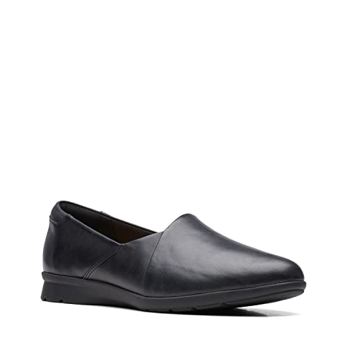Image of Clarks Womens Jenette Grace Black Leather Boat Shoe