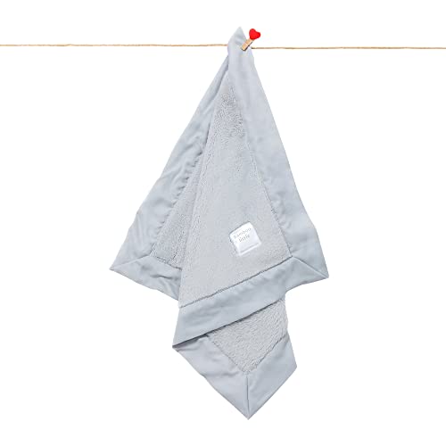 Image of Plush Lovey Baby Security Blanket, Gray, 16"x16" by Bamboo Little