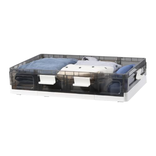 Conteneur de rangement sous le lit à roulettes plastique pliable 38.9L - 2