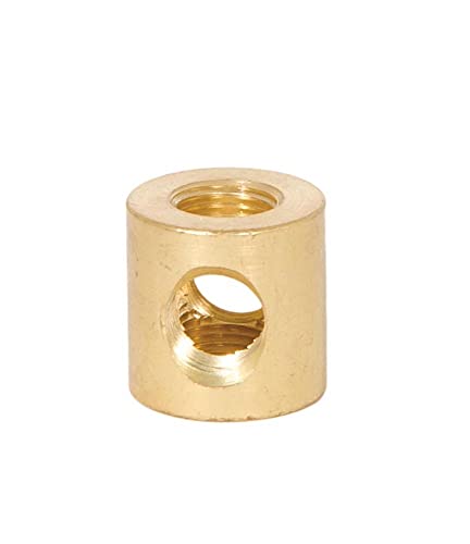 Image of B&P Lamp 4-Way Brass Arm Back, All Holes Tapped 1 /8IP, 3 /4 Inch Height by 3 /4 Inch Diameter, Unfinished