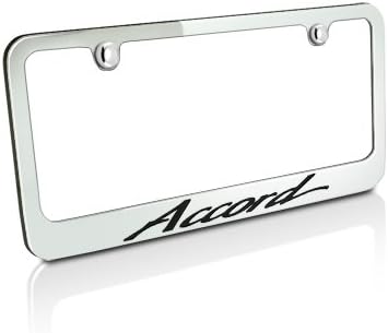 CarBeyondStore Honda Accord Script Style Chrome Metal License Plate Frame