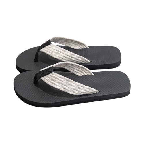 Zapatillas de estar por casa para mujer, sandalias unisex para hombre, antideslizantes, cómodas, ligeras, de playa, sandalias de dedo de pie, sandalias de tiras anchas, planas, Blanco, 41 EU