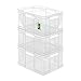 Produktbild PAFEN 3x Euro Stapelbox 28l - 43 x 35 x 24 cm - Aufbewahrungsbehälter Euro-box Transparent Stapelkasten Transport Eurobehälter aus PP