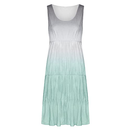 image for MRGIINRI 2023 Women's Summer Dresses Sleeveless Ruffle Sleeve Mini Dre