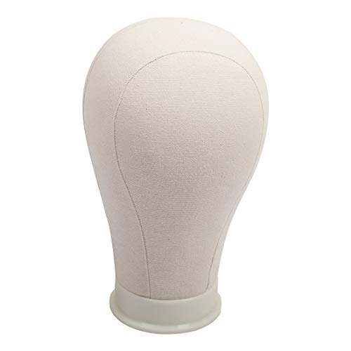 22inch Canvas Block Head Mannequin with Stand Manikin Head Set for Wig Making Display Styling with Mount Hole(Green)