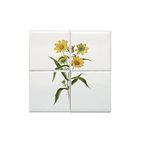 Carreaux Céramique Décoratif Marguerites Jaunes vintage 40x40