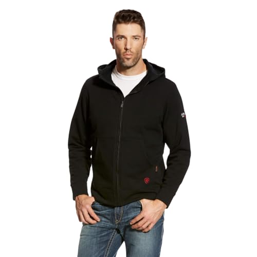 ARIAT Men’s Flame Resistant DuraStretch Full Zip Hoodie Black