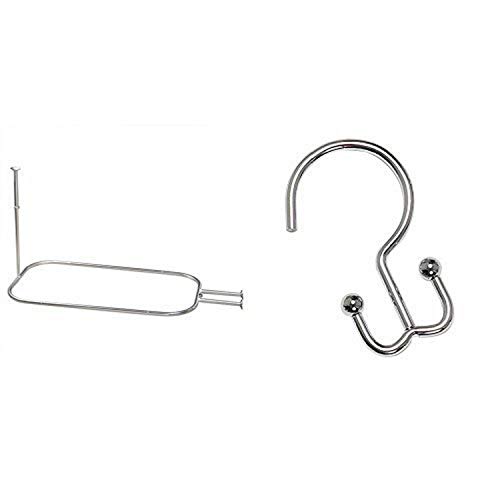 Bundle – 2 Items: Zenna Home®34941Ss, Neverrust® Aluminum Hoop Shower Curtain Rod For Claw Foot Tubs, Chrome And Zenna Home®Ss88Alss, Neverrust® Aluminum Double Shower Hooks, Chrome #TOP7