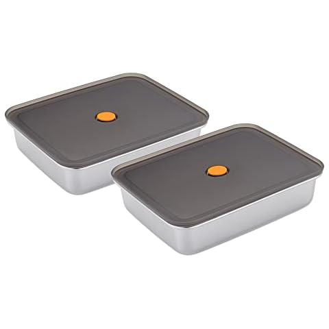 Navaris Stainless Steel Marinating Containers Set Cover