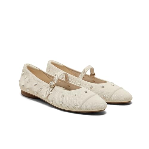 VIVAIA Tamia Almond-Toe, Arch Support Mary-Jane Flats for Women, Comfortable Slip-On Shoes for Work & Casual Wear
