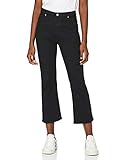 Bajo ligeramente acampanado FIND Crop, Vaqueros evasé Mujer, Negro (Clean Black), W32/L32