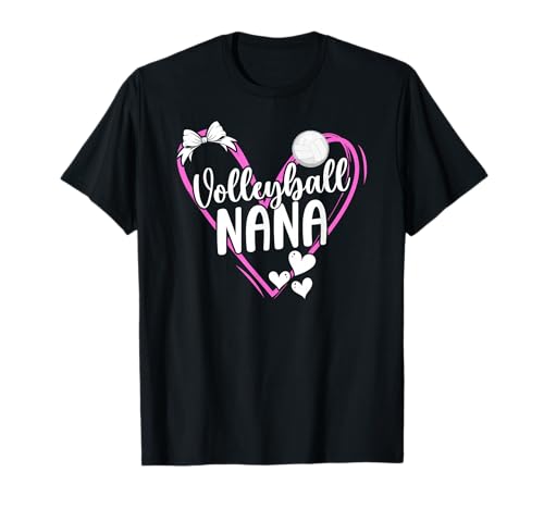 Volleyball Nana Heart Nana Of A Volleyball Player Nana T-Shirt