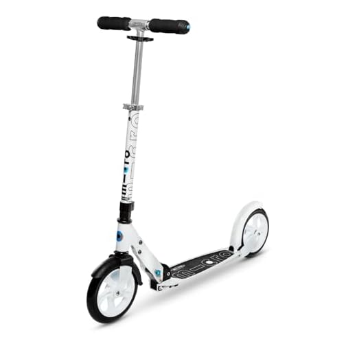 micro™ Classic | Das ORIGINAL | Höhenverstellbar, für Erwachsene & Jugendliche | Tretroller für die Stadt | Große 200mm Räder schnelle Fahrt | klappbar | City Roller (White)
