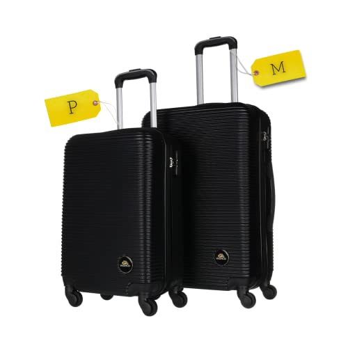 Kit de 2 Malas de Viagens P/M Fibra Rigida ABS Resistente Rodas 360°