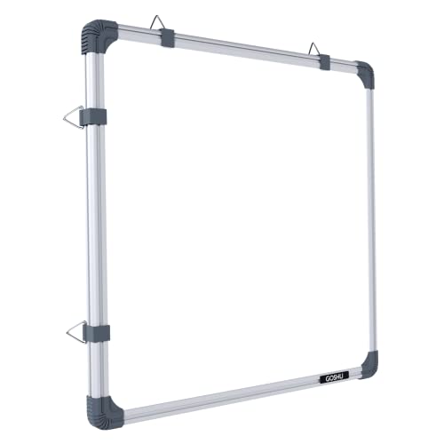 Image of GOSHU Non Magnetic 2 feet x2 feet Double Sided White Board and Chalk Board Front Side whiteboard Surface and Back Side Chalkboard Surface (2x2 feet, Pack of 1 Item)